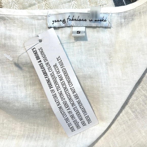 NWT,Young,Fab&Broke, Port Top, Wrap-Around in White, Tie in Front or Back, S - Picture 5 of 15